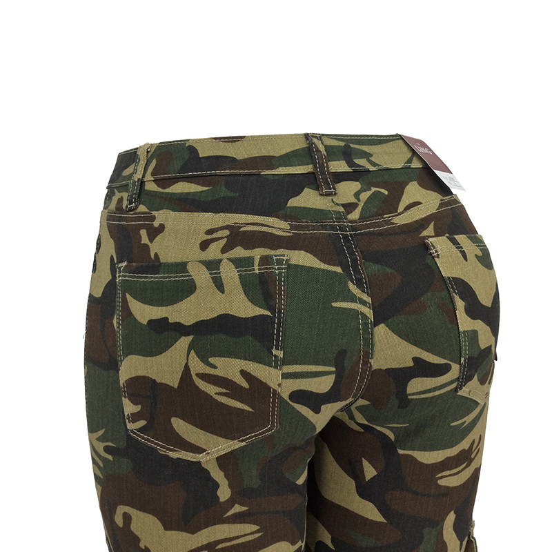 妇女的颜色倾斜的直腿裤，带腰部口袋