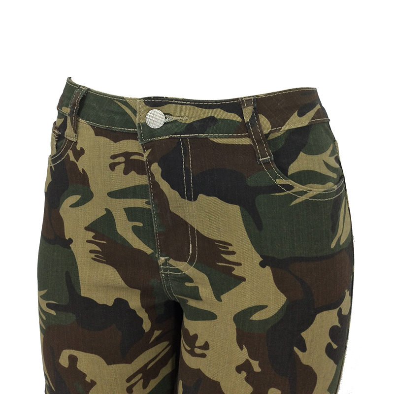 妇女的颜色倾斜的直腿裤，带腰部口袋